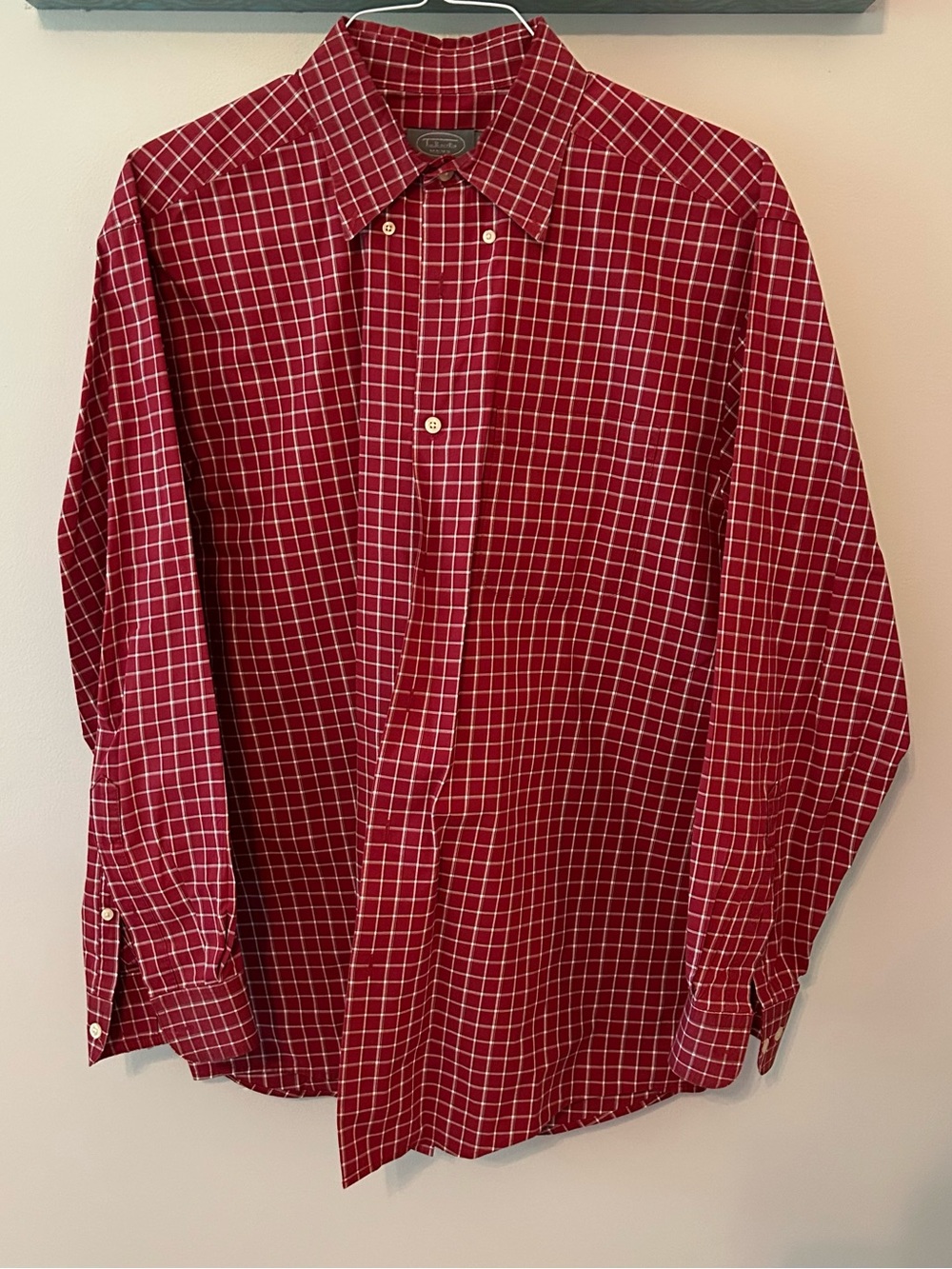 Talbots Red Windowpane Button-Down Shirt